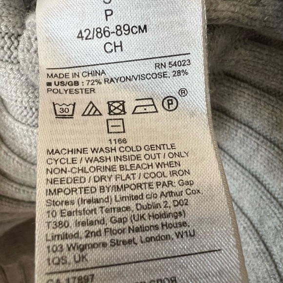 Banana Republic Gray Grandpacore Ribbed Knit Sweater Small Classic Crew - Picture 4 of 4
